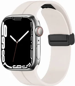 Apple Watch 38mm Silikon Kordon Zore KRD-84 Soft Pürüzsüz Metal Toka - Pudra