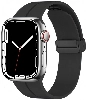 Apple Watch 38mm Silikon Kordon Zore KRD-84 Soft Pürüzsüz Metal Toka - Siyah