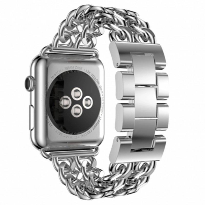 Apple Watch 40mm Kordon Cowboy Zincir Halkalı Metal Strap Kayış - Gümüş