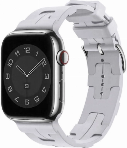 Apple Watch 40mm Kordon Metal Toka Tasarımlı KRD-92 Silikon Kordon - Mavi Açık