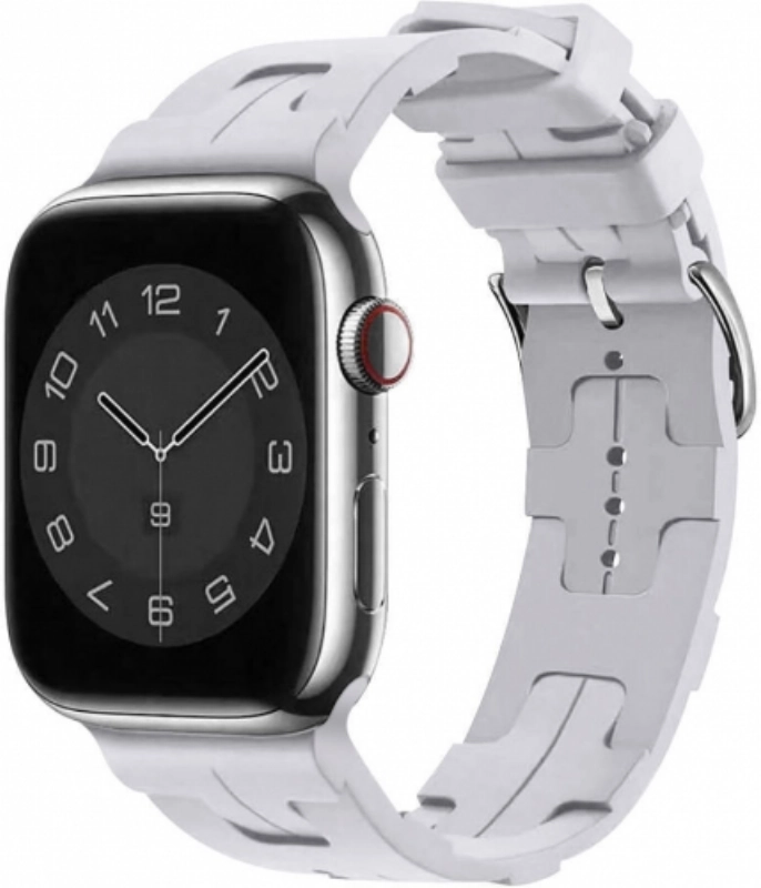 Apple Watch 40mm Kordon Metal Toka Tasarımlı KRD-92 Silikon Kordon - Mavi Açık