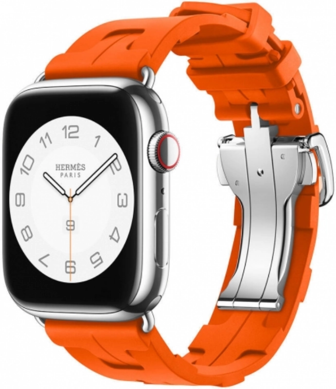 Apple Watch 40mm Kordon Spor Görünümlü KRD-94 Silikon Kordon - Turuncu