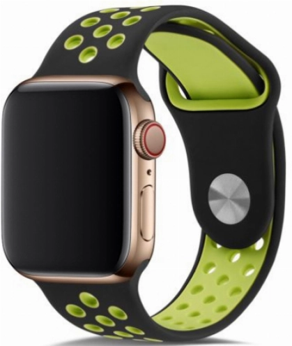 Apple Watch 40mm Kordon Spor Silikon Delikli KRD-02 - Koyu Yeşil