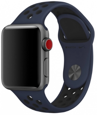 Apple Watch 40mm Kordon Spor Silikon Delikli KRD-02 - Lacivert