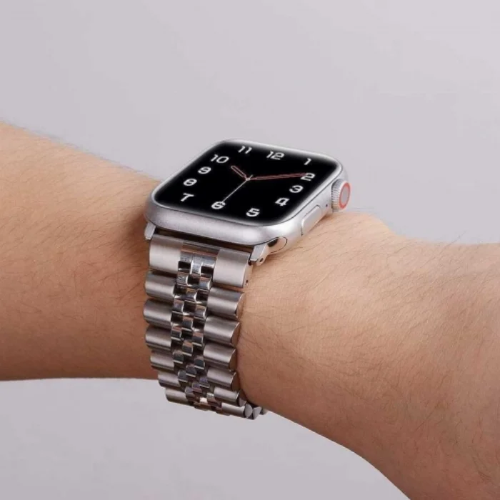 Apple Watch 40mm Metal Parlak Kordon Klipsli KRD-36 - Siyah