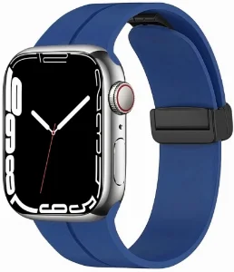 Apple Watch 40mm Silikon Kordon Zore KRD-84 Soft Pürüzsüz Metal Toka - Mavi