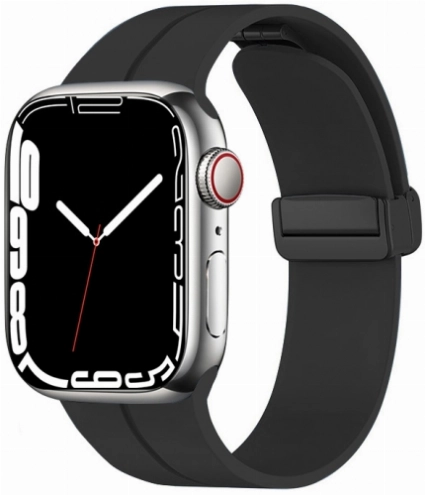 Apple Watch 40mm Silikon Kordon Zore KRD-84 Soft Pürüzsüz Metal Toka - Siyah