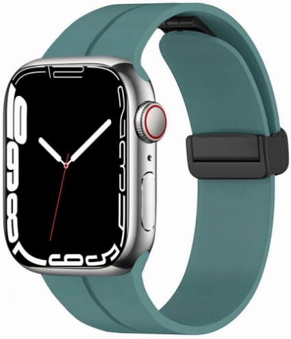 Apple Watch 40mm Silikon Kordon Zore KRD-84 Soft Pürüzsüz Metal Toka - Yeşil