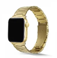 Apple Watch 41mm Kordon KRD-48 Metal Strap Kayış Üçgen Parçalı - Gold