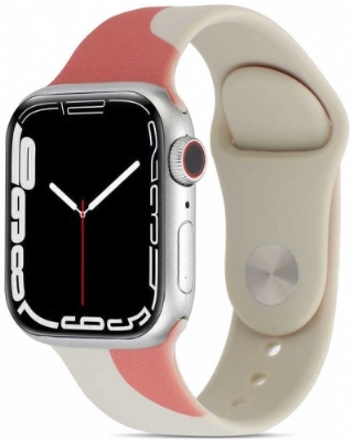 Apple Watch 41mm Silikon Kordon Renkli Desenli Esnek KRD-62 - Rouge Powder