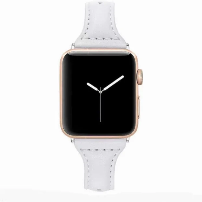 Apple Watch 42mm Deri Kordon KRD-28 - Beyaz