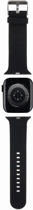 Apple Watch 42mm Karl Lagerfeld Orjinal Lisanslı İkonik Karl & Choupette Logolu Silikon Kordon - Siyah