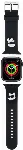 Apple Watch 42mm Karl Lagerfeld Orjinal Lisanslı İkonik Karl & Choupette Logolu Silikon Kordon - Siyah