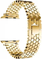 Apple Watch 42mm Kordon KRD-30 Metal Strap Kayış Bal Beteği Dizayn - Gold