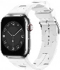 Apple Watch 42mm Kordon Metal Toka Tasarımlı KRD-92 Silikon Kordon - Beyaz