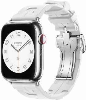 Apple Watch 42mm Kordon Spor Görünümlü KRD-94 Silikon Kordon - Beyaz