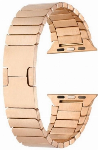 Apple Watch 42mm Metal Kordon Çizgi Tasarım Şık Ve Dayanıklı KRD-82 - Rose Gold