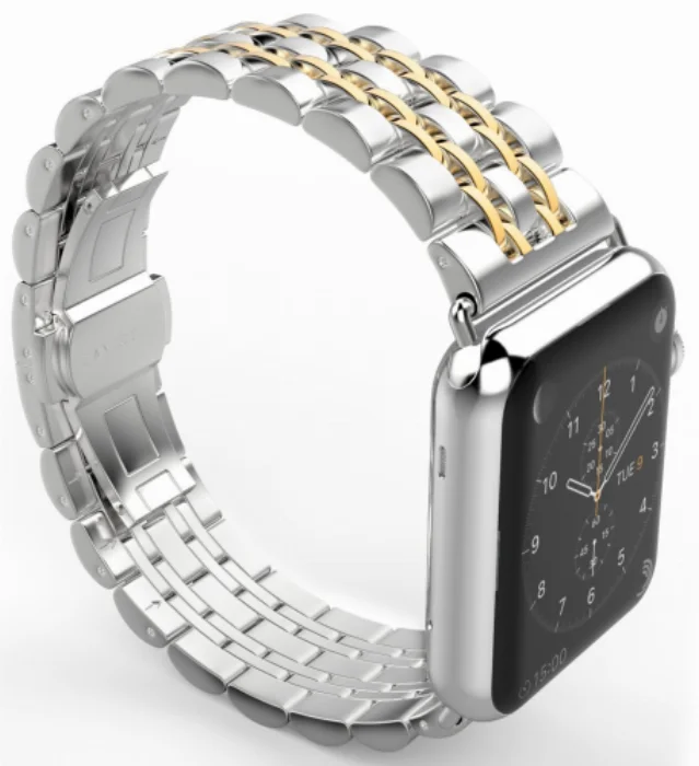 Apple Watch 42mm Metal Kordon Klipsli KRD-14 - Gümüş
