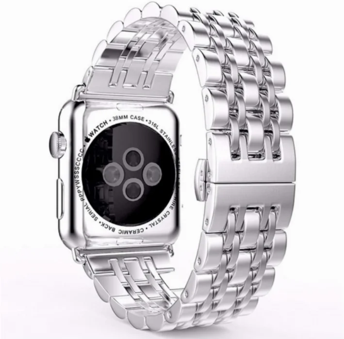 Apple Watch 42mm Metal Kordon Klipsli KRD-14 - Gümüş