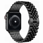 Apple Watch 42mm Metal Parlak Kordon Klipsli KRD-36 - Siyah