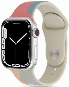 Apple Watch 42mm Silikon Kordon Renkli Desenli Esnek KRD-62 - Grape Fruit