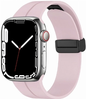 Apple Watch 42mm Silikon Kordon Zore KRD-84 Soft Pürüzsüz Metal Toka - Pembe