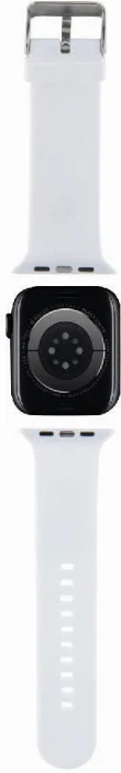 Apple Watch 44mm Karl Lagerfeld Orjinal Lisanslı İkonik Karl & Choupette Logolu Silikon Kordon - Siyah