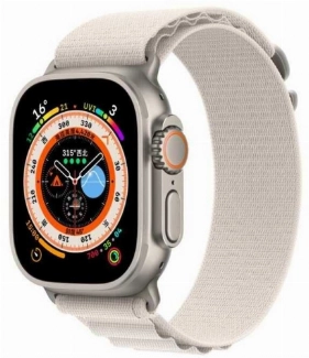 Apple Watch 44mm Kordon Hasır Metal Toka Dizaynlı KRD-74 - Beyaz