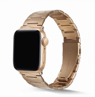 Apple Watch 44mm Kordon KRD-48 Metal Strap Kayış Üçgen Parçalı - Rose Gold