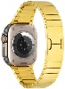 Apple Watch 44mm Metal Kordon Çizgi Tasarım Şık Ve Dayanıklı KRD-82 - Gold