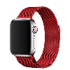 Apple Watch 41mm Metal Kordon Tel Örgü İşlemeli Mıknatıslı KRD-01  - Kırmızı