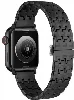 Apple Watch 7 41mm Kordon Zigzag Tasarımlı Düğme Klipsli Çelik KRD-86 - Gold