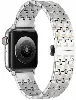 Apple Watch 7 41mm Kordon Zigzag Tasarımlı Düğme Klipsli Çelik KRD-86 - Siyah