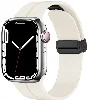 Apple Watch 7 41mm Silikon Kordon Zore KRD-84 Soft Pürüzsüz Metal Toka - Gold