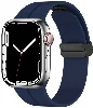 Apple Watch 7 41mm Silikon Kordon Zore KRD-84 Soft Pürüzsüz Metal Toka - Lacivert