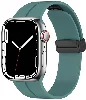 Apple Watch 7 41mm Silikon Kordon Zore KRD-84 Soft Pürüzsüz Metal Toka - Yeşil