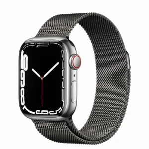 Apple Watch 7 45mm Kordon Mıknatıslı Metal - Siyah