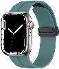 Apple Watch 7 45mm Silikon Kordon Zore KRD-84 Soft Pürüzsüz Metal Toka - Yeşil