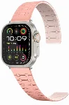 Apple Watch Ultra 49mm Kordon Çizgili Desenli Silikon KRD-111 Kordon - Pembe