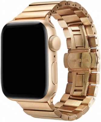 Apple Watch Ultra 49mm Kordon KRD-41 Metal Strap Kayış - Rose Gold