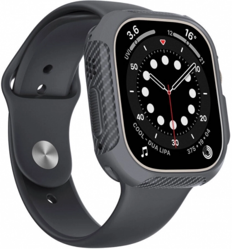 Apple Watch Ultra 49mm Silikon TPU Kasa Koruyucu Watch Gard 31 - Gri