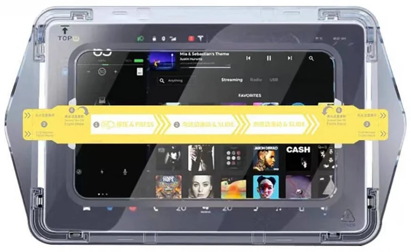 Tesla Model 3 Araç Multimedya Ekran Koruyucu AR Oleofobik Uygulama Aparatlı Premium Temperli Cam Ekran Koruyucu