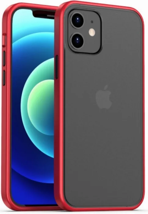 Benks Apple iPhone 12 (6.1) Kılıf Arkası Mat Magic Smooth Drop Resistance Kapak - Kırmızı