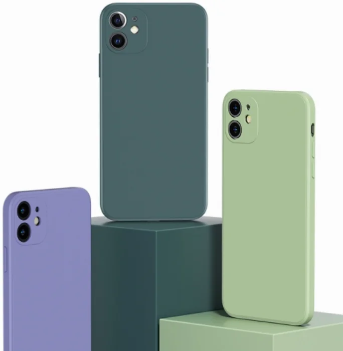 Benks Apple iPhone 12 (6.1) Kılıf Painting Serisi Silikon Kadife İç Yüzey - Koyu Yeşil