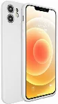 Benks Apple iPhone 12 (6.1) Kılıf Painting Serisi Silikon Kadife İç Yüzey - Beyaz