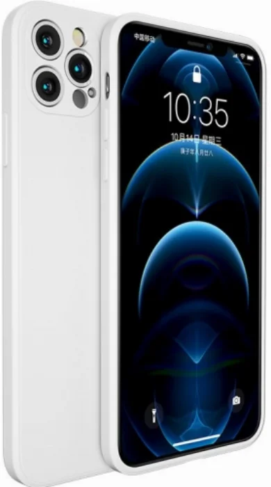 Benks Apple iPhone 12 Pro (6.1) Kılıf Painting Serisi Silikon Kadife İç Yüzey - Beyaz