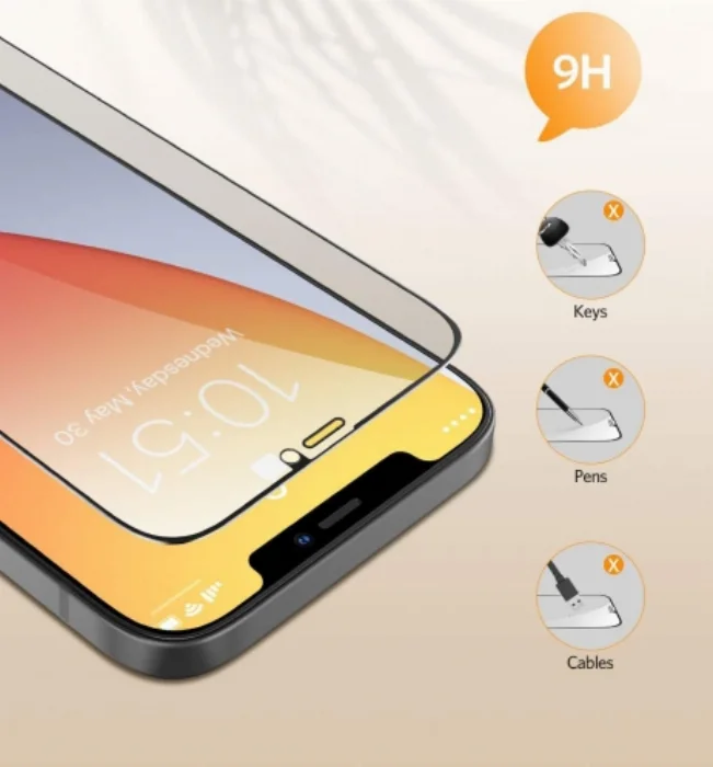 Benks Apple iPhone 12 Pro Max (6.7) Kırılmaz Cam V Pro Privacy Hayalet Ekran Koruyucu 0.3mm