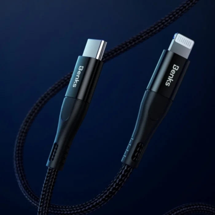 Benks M17 MFI PD Apple Lightning USB Şarj Data Kablosu 1.2M - Siyah