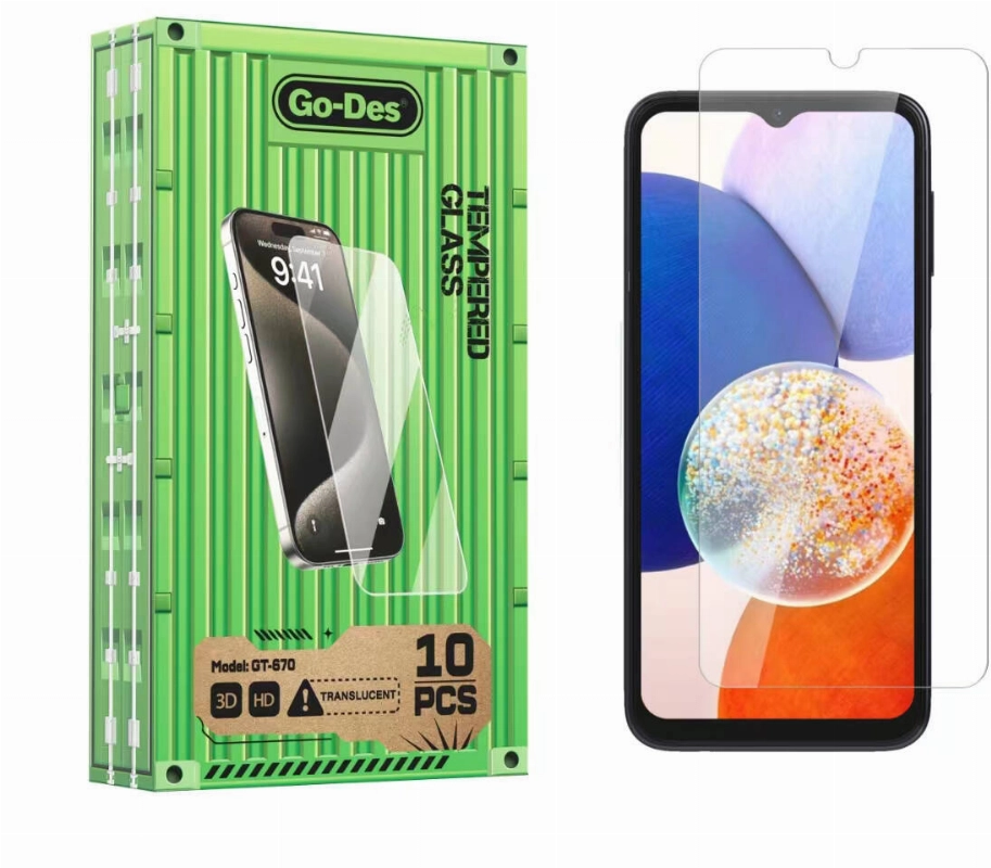 Samsung Galaxy A14 5G Go Des Parmak İzi Bırakmayan 9H Oleofobik Bom Glass Ekran Koruyucu 10'lu Paket - Şeffaf