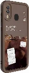 Samsung Galaxy A20 Kılıf Kamera Korumalı Baskılı Arka Yüzey Klas Kapak - Koyu Kahve